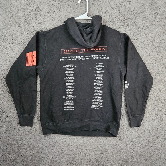 Justin Timberlake Man of the Woods 2018 Tour Hoodie Black Mens M - Picture 10 of 12